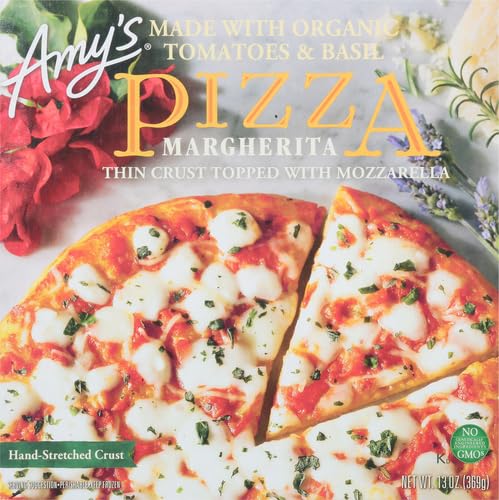 Amy's Frozen Pizza Margherita Pizza, Made With Organic Tomatoes and Basil, 13.0 oz