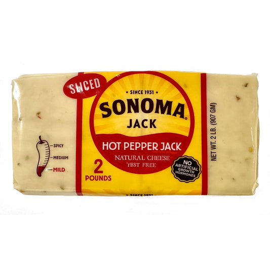 Sonoma Creamery Sliced Hot Pepper Jack Cheese, Mild, 2 lbs