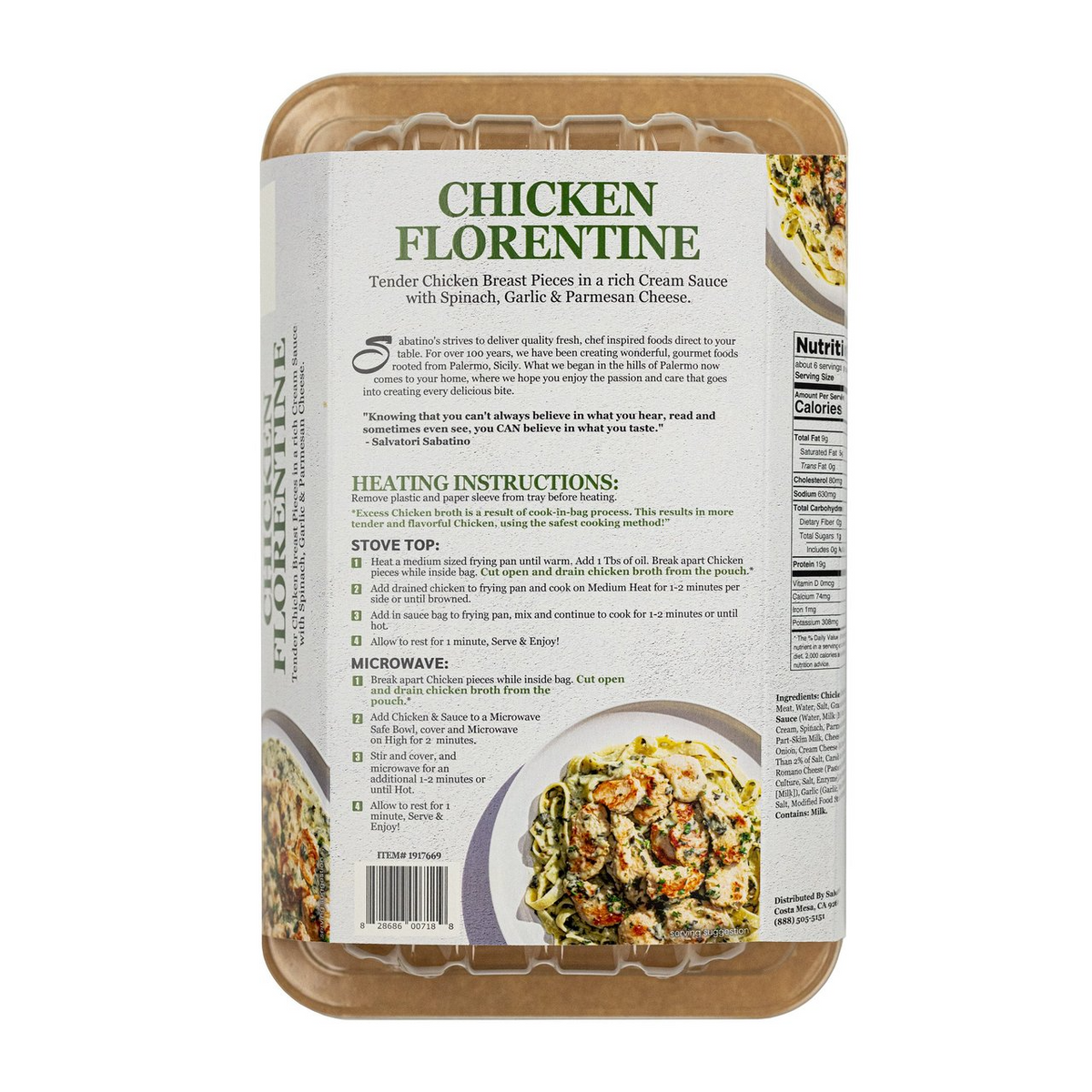 Sabatino's Chicken Florentine, 32 oz
