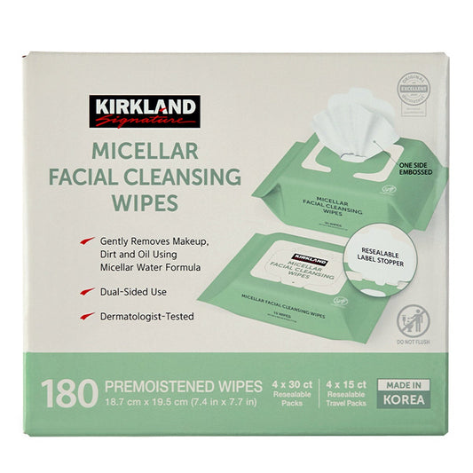 Kirkland Signature Micellar Facial Cleansing Wipes 180-count