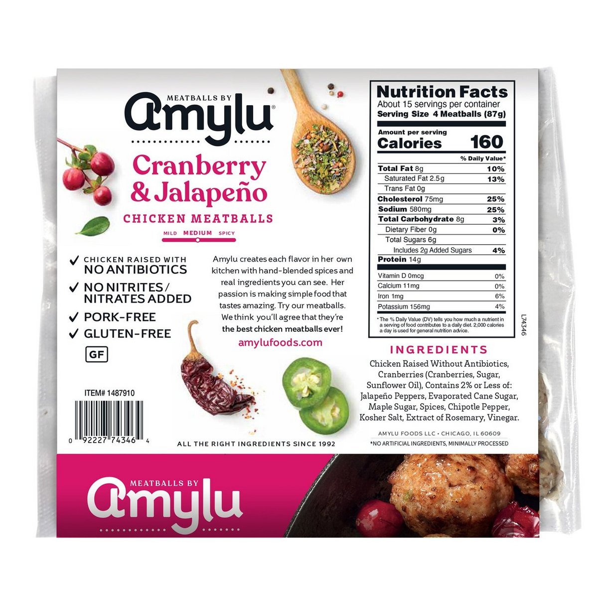 Amylu Cranberry Jalapeno Meatballs, 46 oz