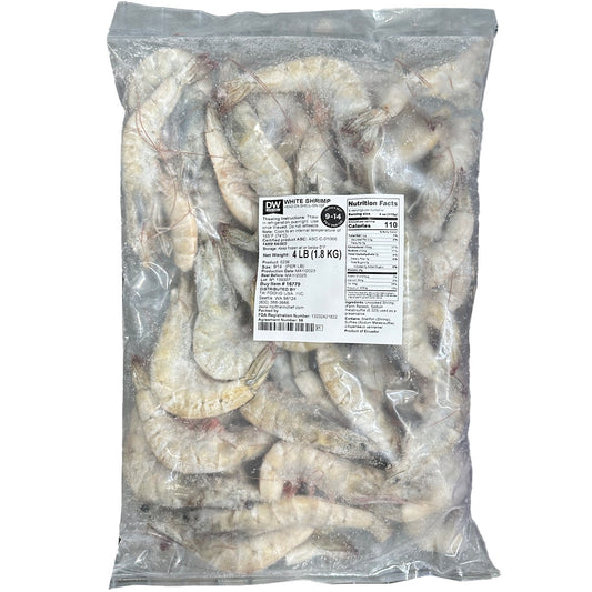 Whole Head On Farmed U-6 Black Tiger Shrimp 4 lb Bag