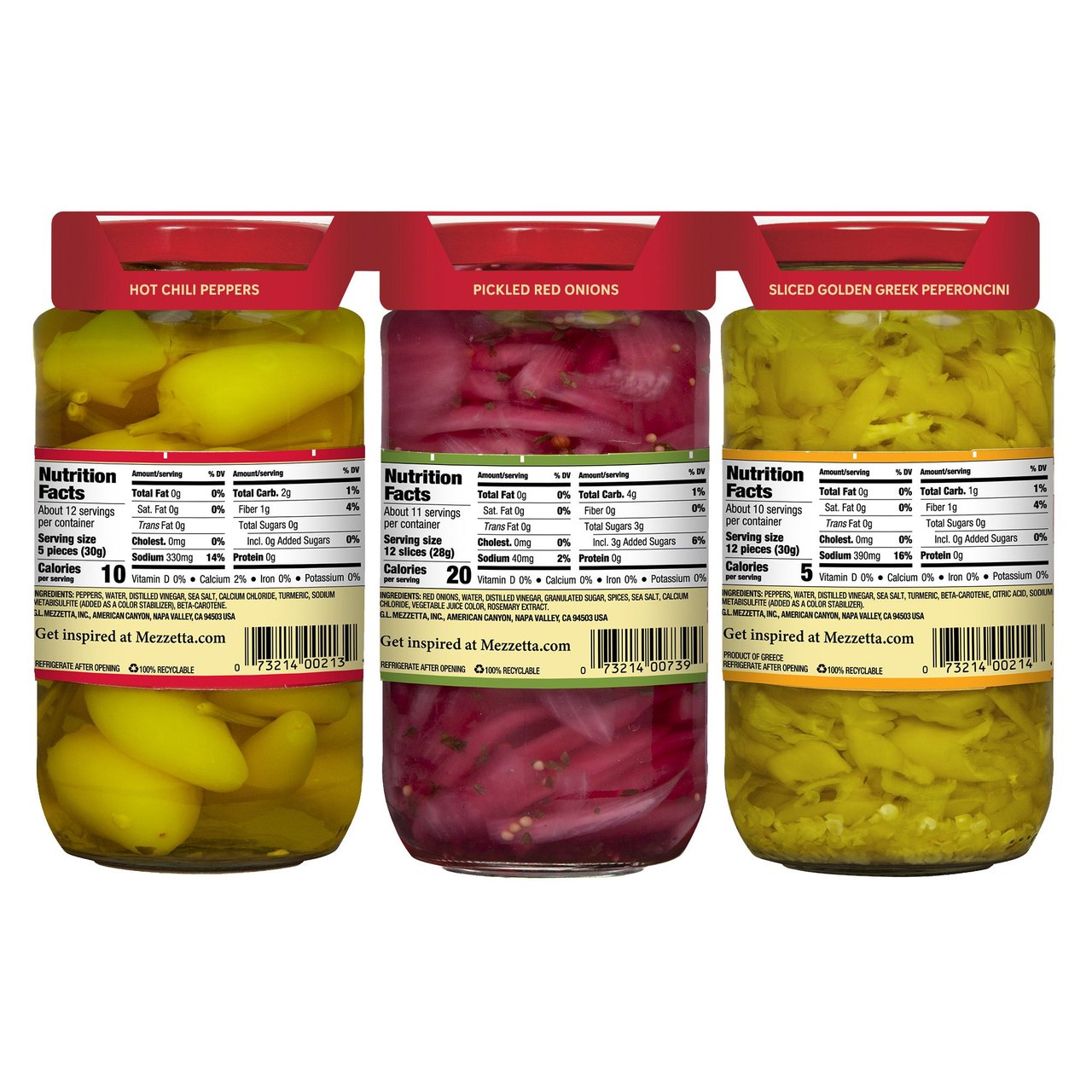 Mezzetta Variety Pack Pickled Condiments, 3 x 24 oz