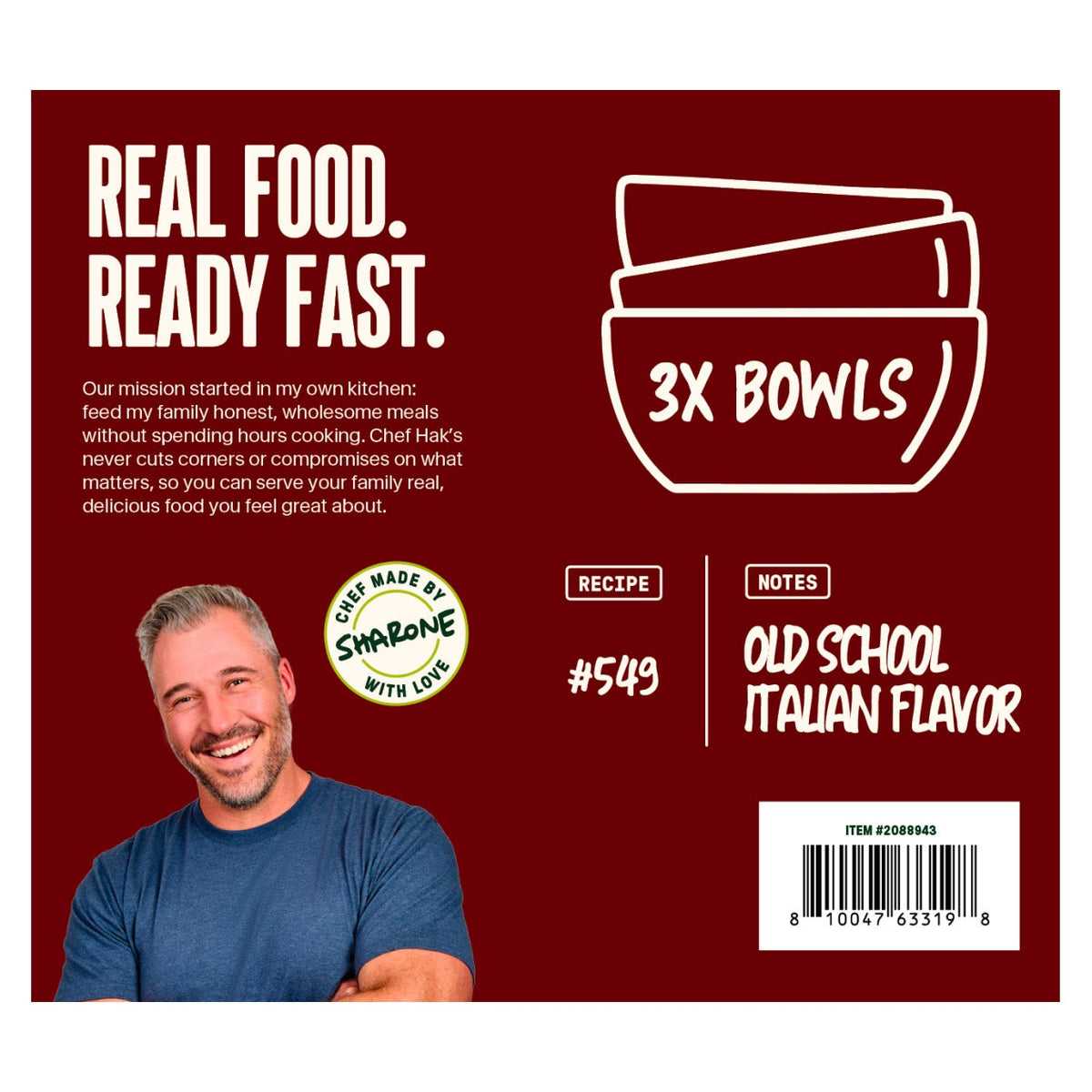 Chef Hak's Bolognese Pasta Bowls, 12 oz, 3-count