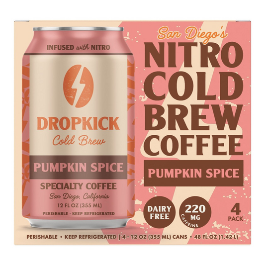 Dropkick Nitro Cold Brew Pumpkin Spice Coffee, 4 x 12 fl oz