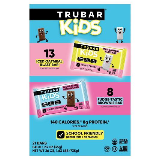 TruBar Kids Protein Bar Variety Pack, 21 Bars, 1.23 oz Each