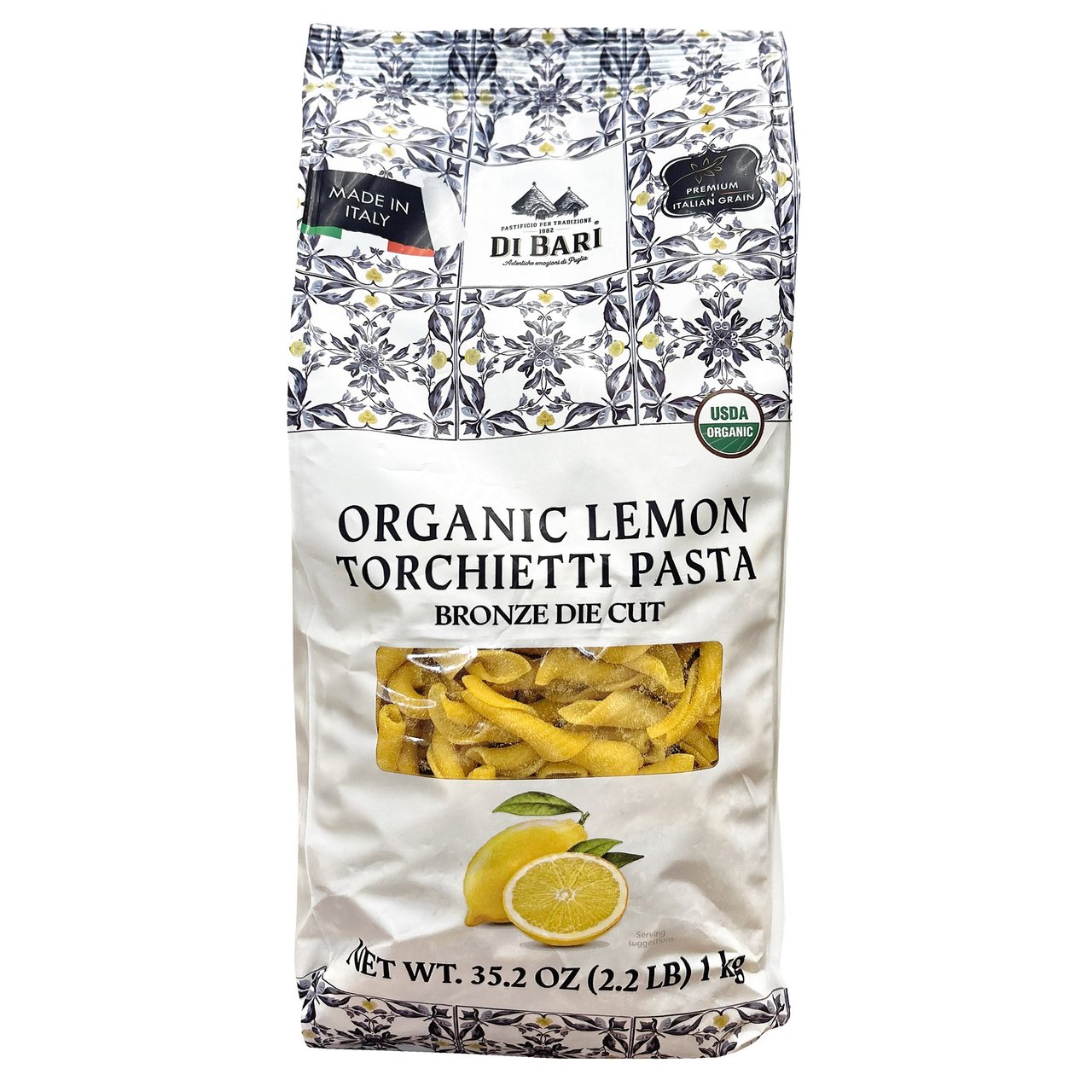 Organic Di Bari Lemon Torchietti Pasta 2.2 Pounds