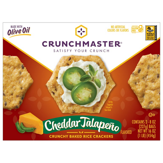 Crunchmaster Cheddar Jalapeño Crackers, 16 oz Box