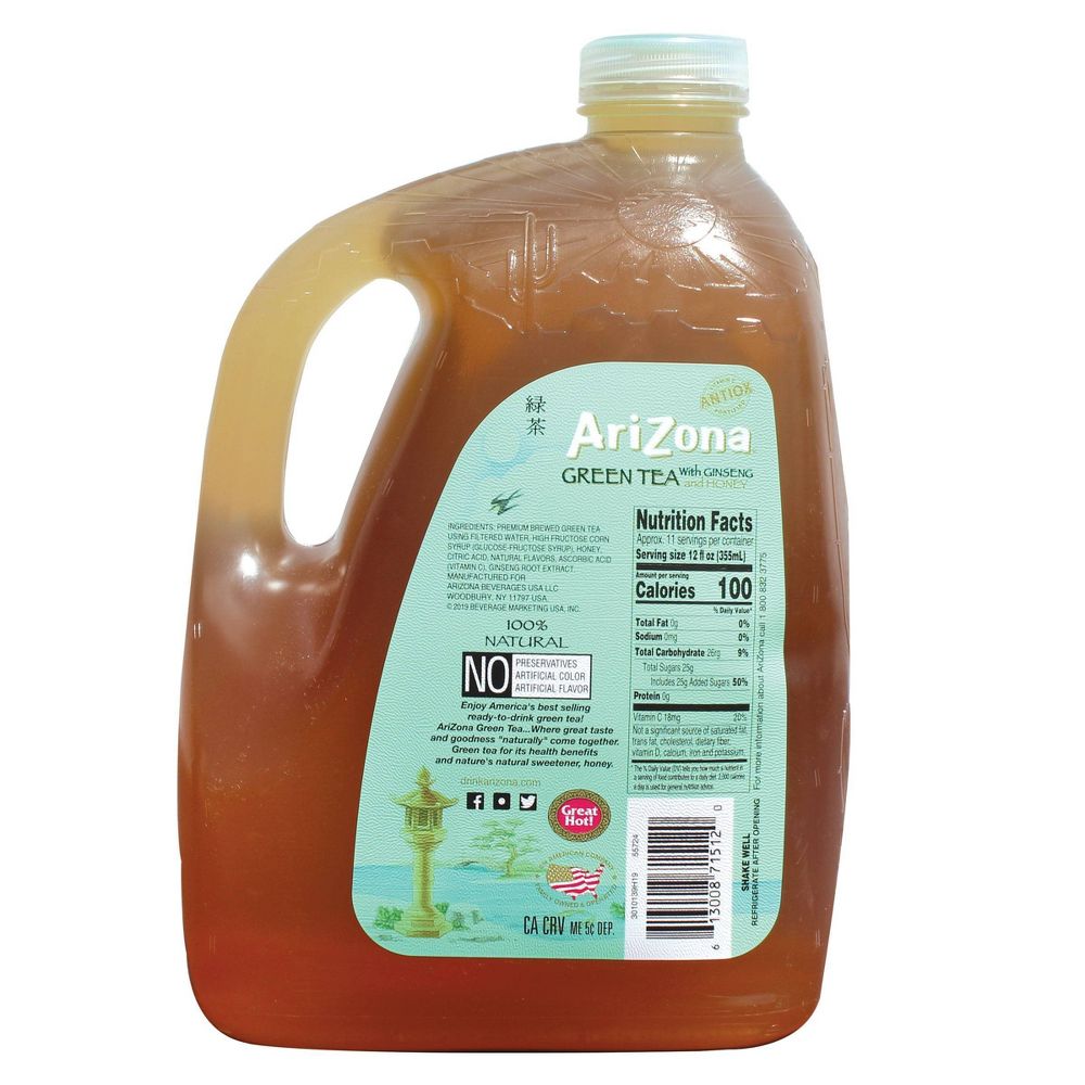 AriZona Green Tea with Ginseng and Honey - 128 fl oz Jug