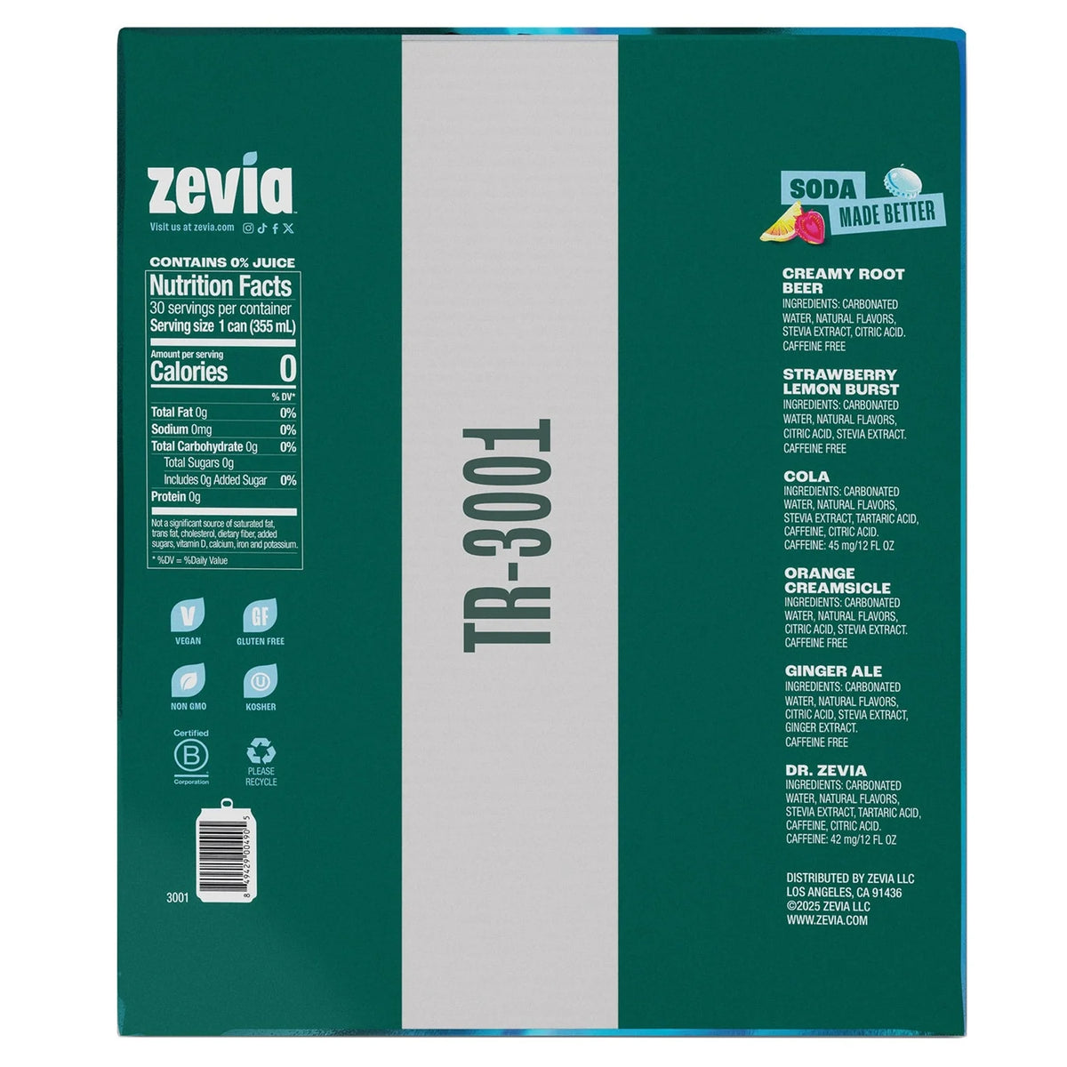 Zevia Zero Sugar Soda Variety Pack, 12 Fluid Ounce