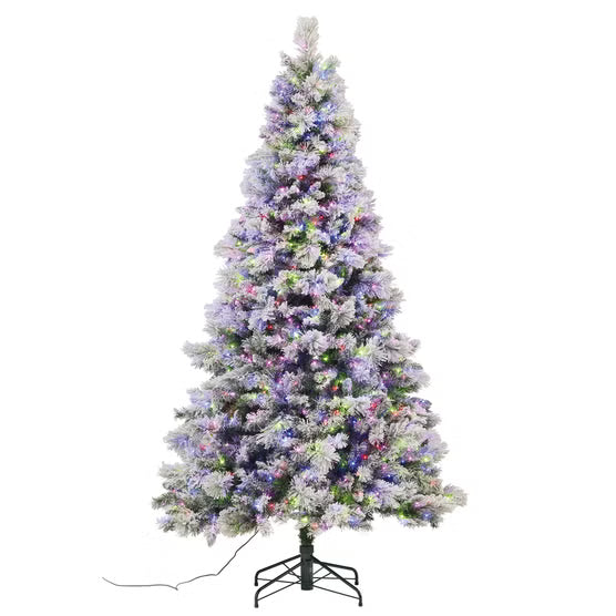 7.5' Pre-Lit Glitter Flocked Micro LED with Twinkle Artificial Christmas Tree*