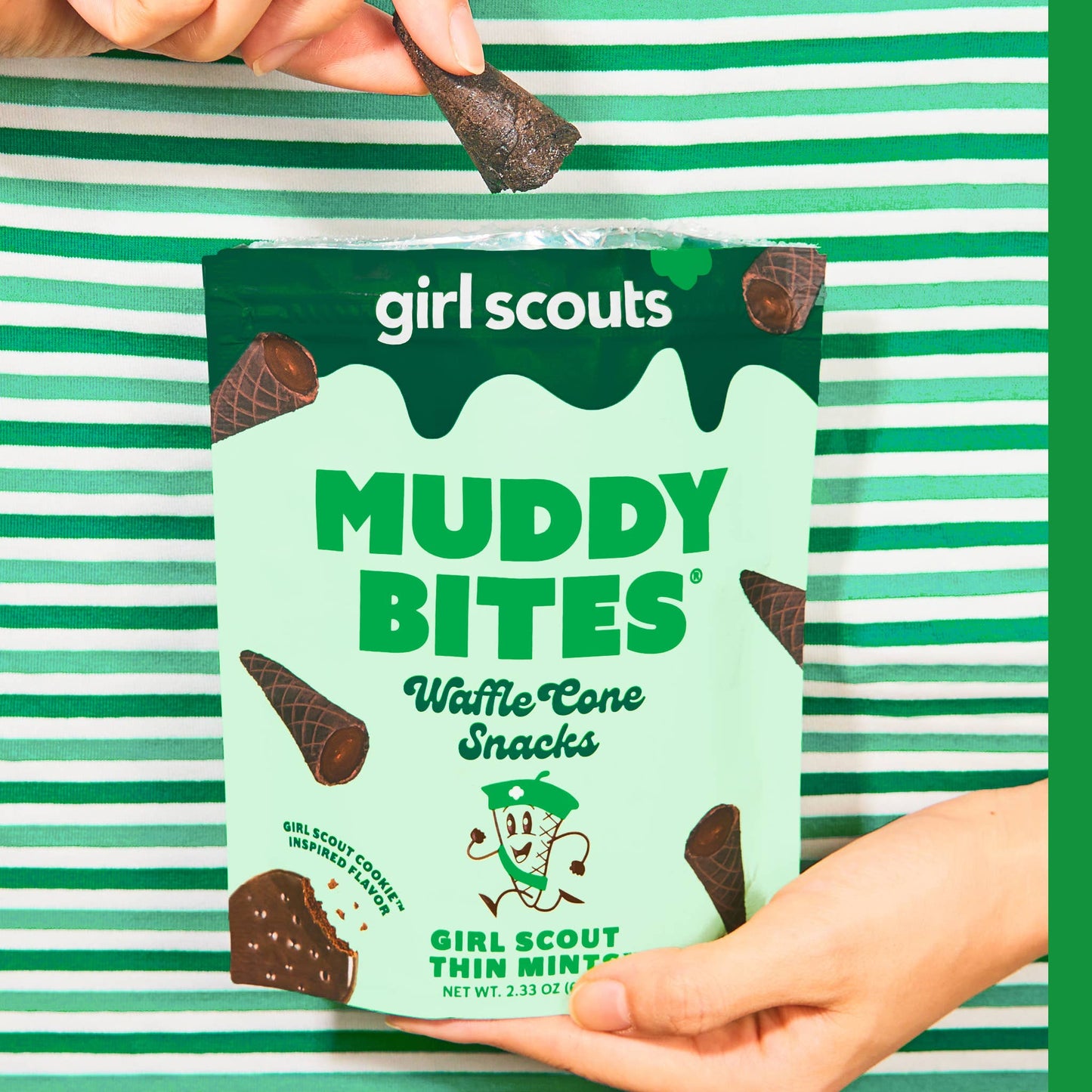 Muddy Bites Thin Mint Bite-Sized Waffle Cones Snacks, 2.33 oz