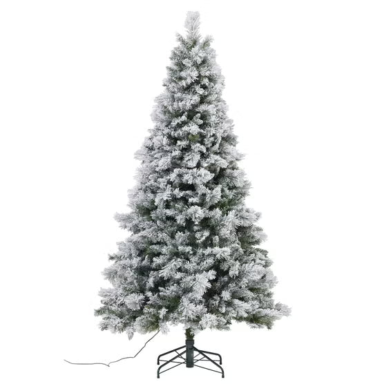 7.5' Pre-Lit Glitter Flocked Micro LED with Twinkle Artificial Christmas Tree*