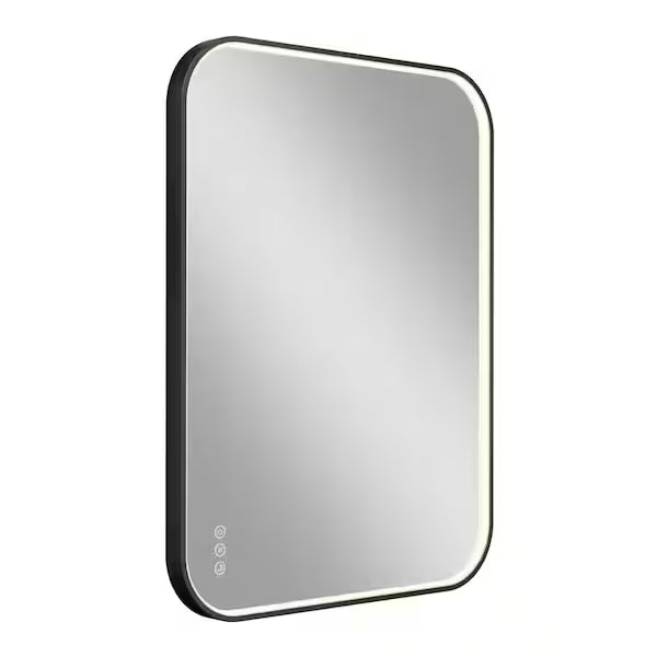Royce 24 in. W x 31.8 in. H Rectangular 3CCT LED Integrated Defog Function Bathroom Vanity Mirror with Black Frame*