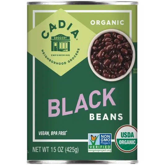 Cadia Organic Canned Black Beans, 15 oz