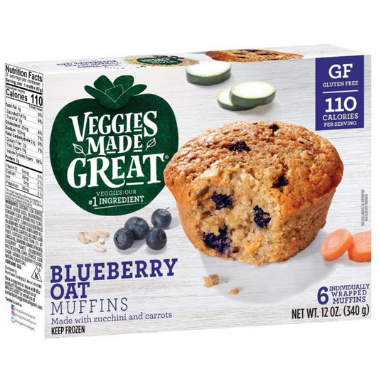 Veggies Made Great Gluten-Free Frozen Blueberry Oat Muffins,  12 oz, 6 ct