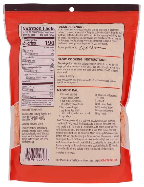 Bob's Red Mill Lentil Beans, 27 oz