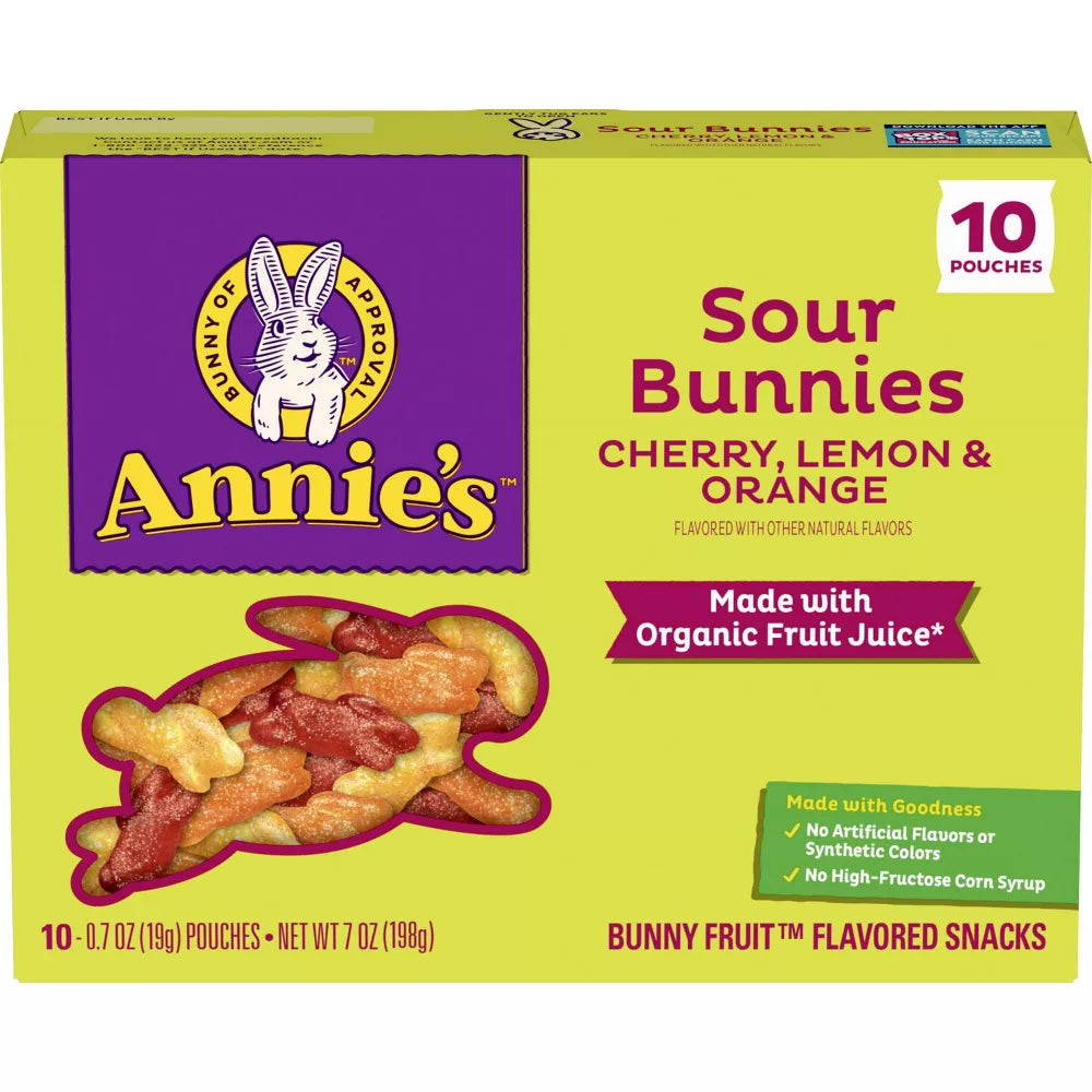 Annie's Sour Bunnies Fruit Snacks, 7 oz