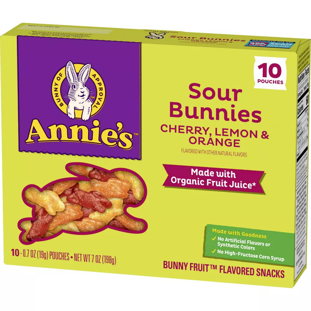 Annie's Sour Bunnies Fruit Snacks, 7 oz