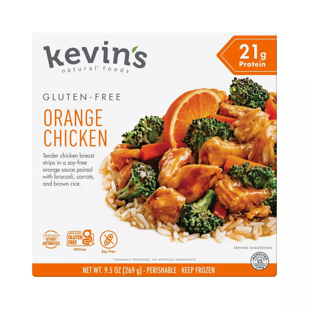 Kevin's Natural Foods Frozen Gluten Free Orange Chicken, 9.5 oz