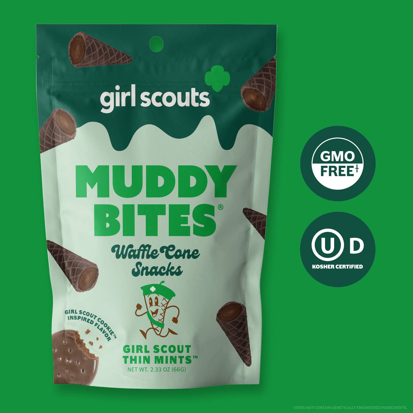 Muddy Bites Thin Mint Bite-Sized Waffle Cones Snacks, 2.33 oz