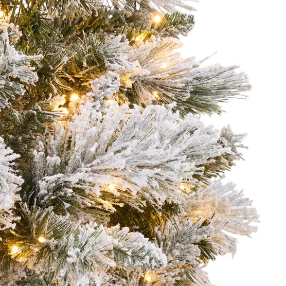 7.5' Pre-Lit Glitter Flocked Micro LED with Twinkle Artificial Christmas Tree*