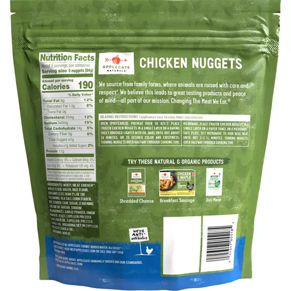 Applegate Naturals Family Size Frozen Chicken Nuggets, 16 oz