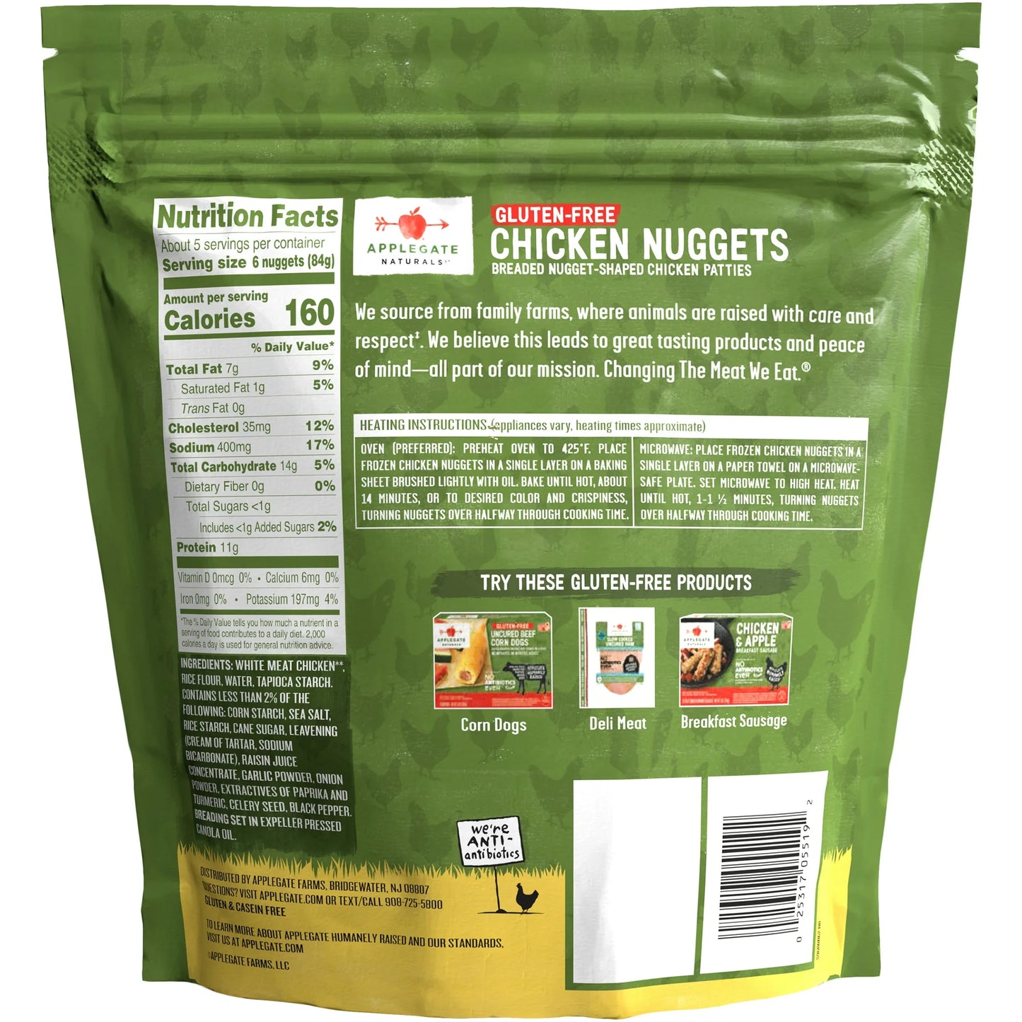 Applegate Natural Gluten Free Frozen Chicken Nuggets, 16 oz