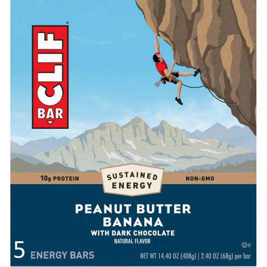 CLIF Bar Peanut Butter Banana with Dark Chocolate, 5 Count