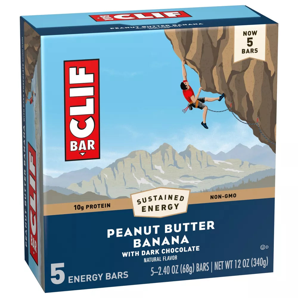 CLIF Bar Peanut Butter Banana with Dark Chocolate, 5 Count