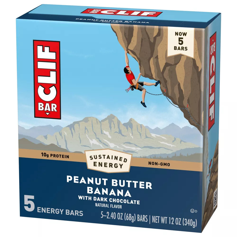 CLIF Bar Peanut Butter Banana with Dark Chocolate, 5 Count