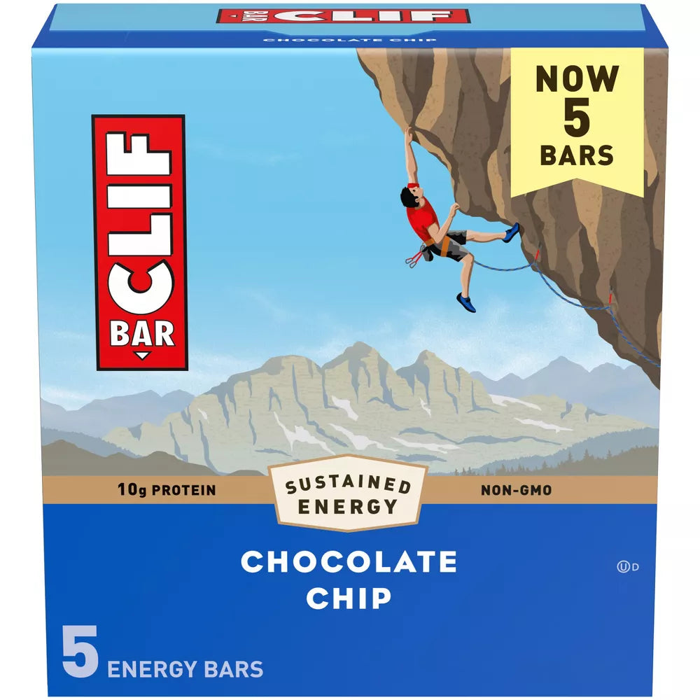 CLIF Bar Chocolate Chip Energy Bars, 5 Count