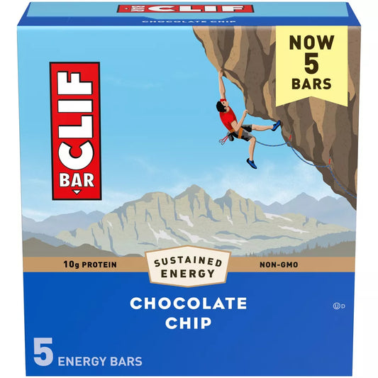 CLIF Bar Chocolate Chip Energy Bars, 5 Count