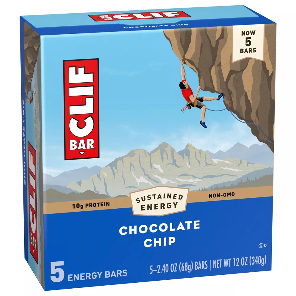 CLIF Bar Chocolate Chip Energy Bars, 5 Count