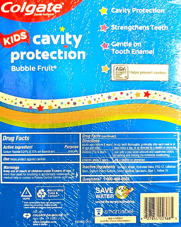 Colgate Kid's Cavity Protection Toothpaste Bubble Fruit 5 pack
