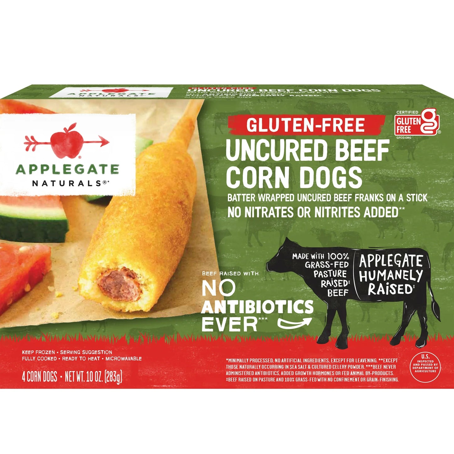 Applegate Natural Gluten-Free Uncured Beef Corn Dogs, 4 Count