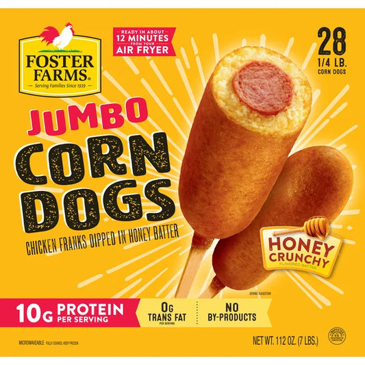 Foster Farms Jumbo Chicken Corn Dogs, 28 ct