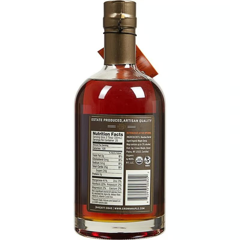 Crown Maple Organic Bourbon-Barrel Syrup, 25 oz