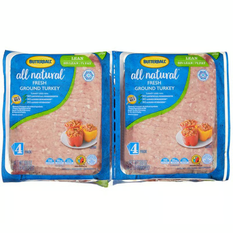 Butterball Ground Turkey 93% Lean 7% Fat 4 ct, 1.7 lbs