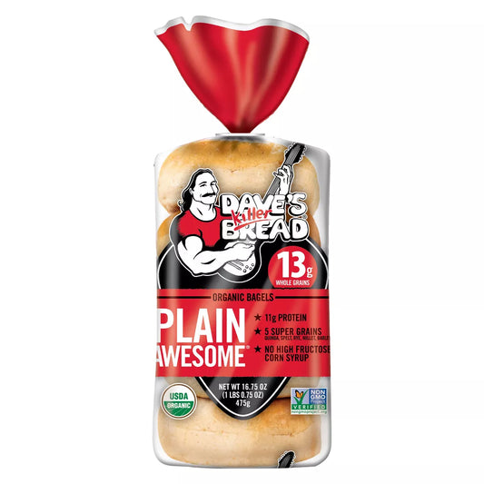 Dave's Killer Bread Plain Awesome Organic Bagels, 16.75 oz