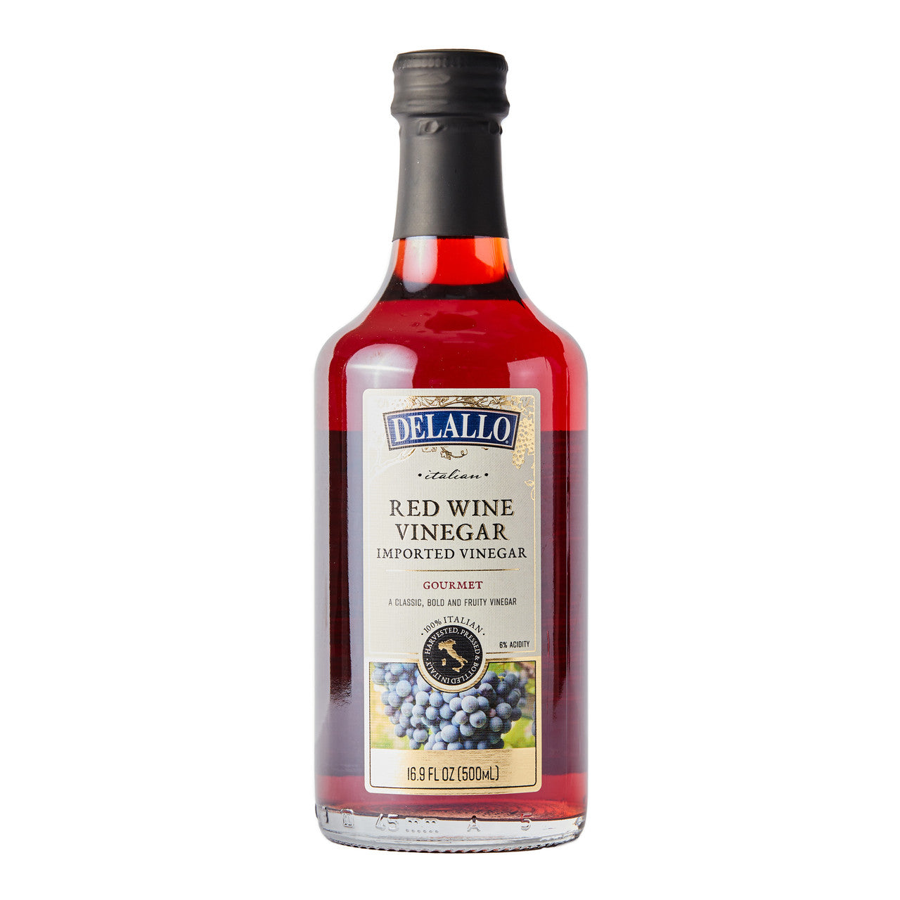 Delallo Italian Imported Red Wine Vinegar, 16.9 oz