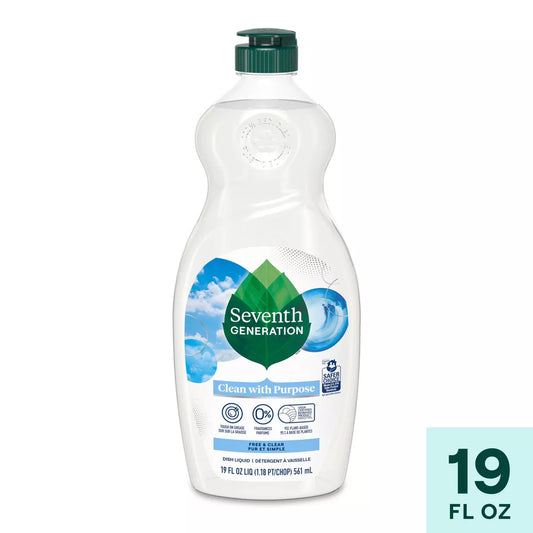 Seventh Generation Free & Clear Liquid Dish Soap, 19 oz