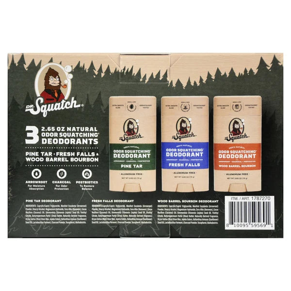 Dr. Squatch Deodorant Bundle 2.6oz each Natural Variety Pack