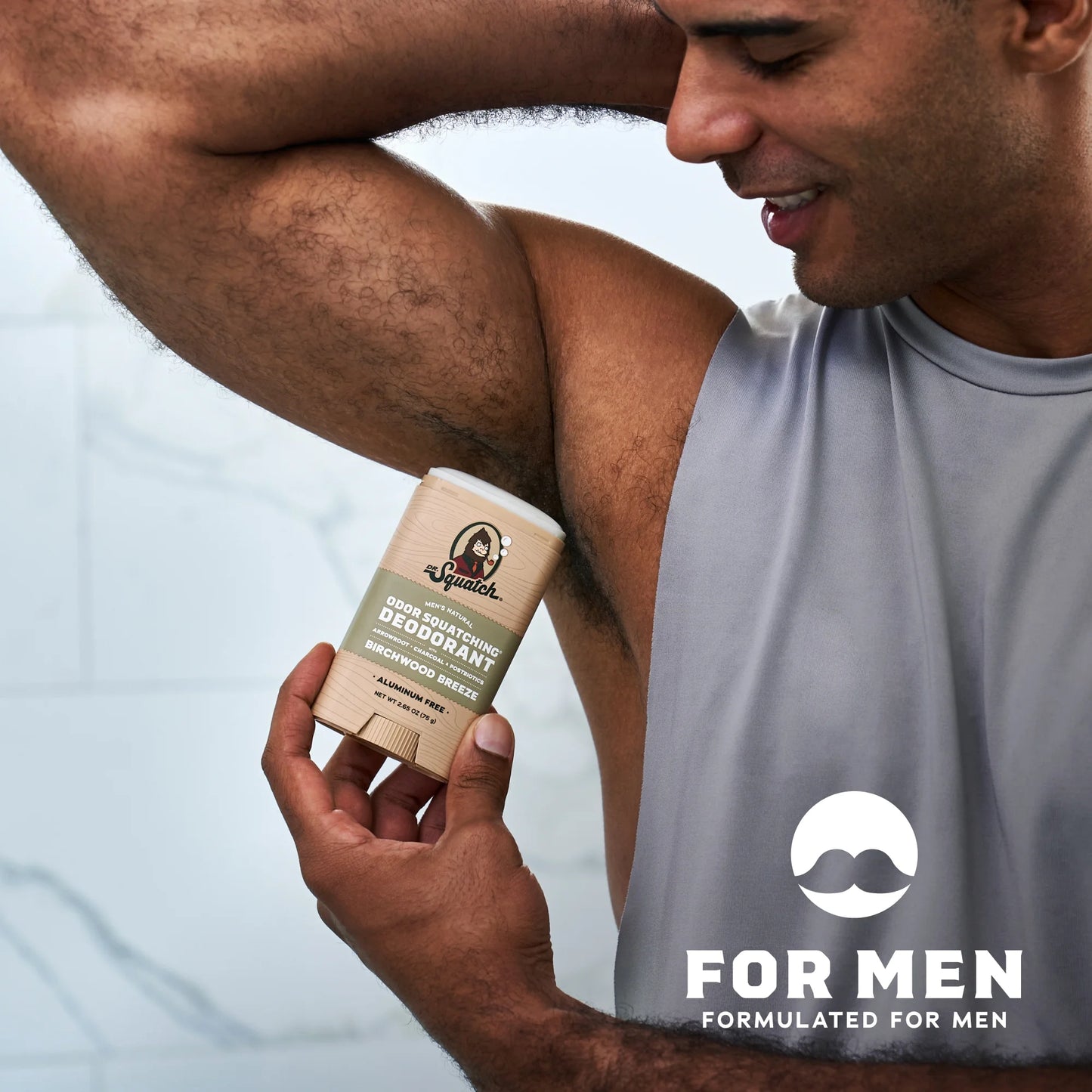 Dr. Squatch Birchwood Breeze Natural Deodorant Aluminum Free Deodorant for Men, 2.65 Oz