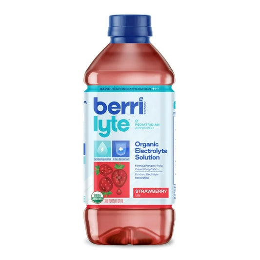 Berrilyte Organic Electrolyte Solution Strawberry, 33.8 oz
