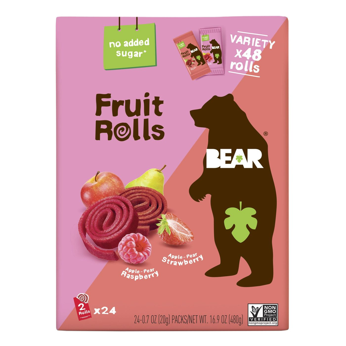 Bear Fruit Rolls Variety Pack, 48-count, 16.9 oz