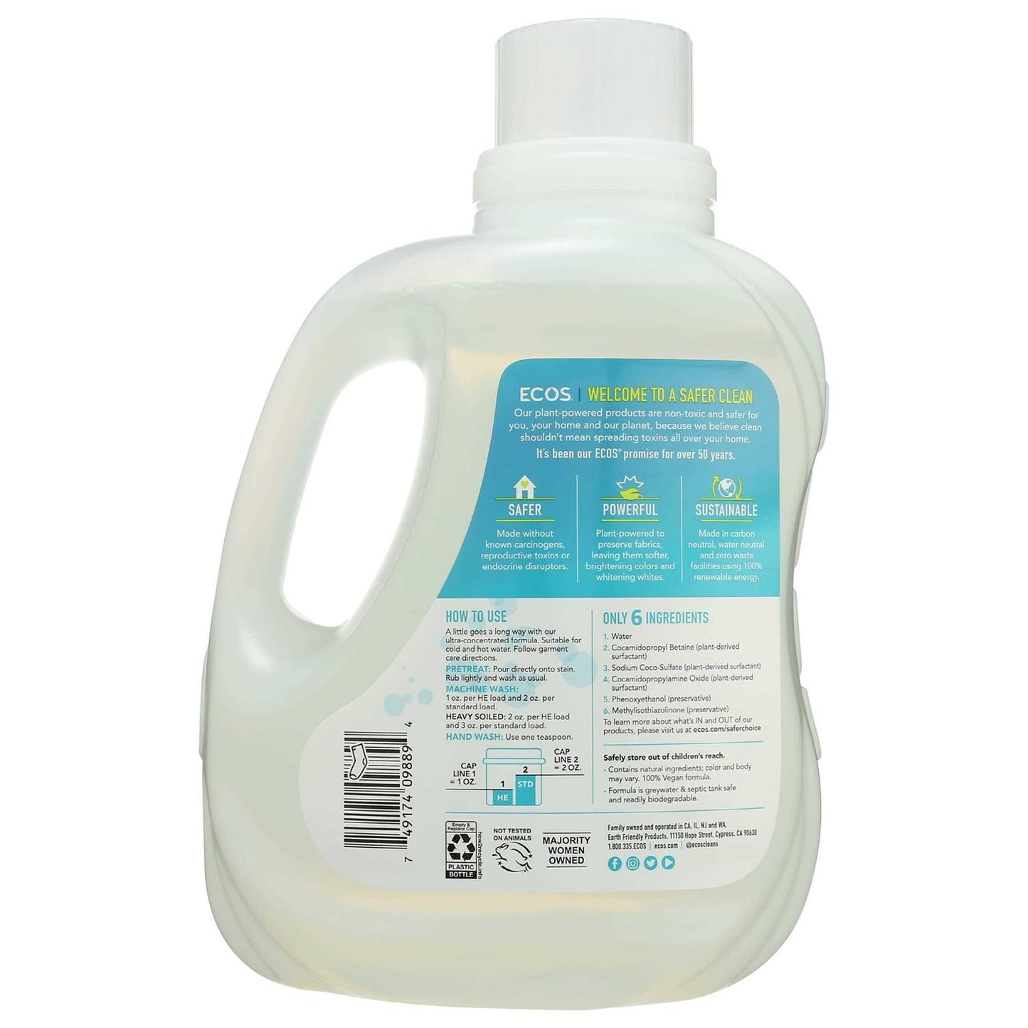 Ecos Free & Clear Laundry Detergent, 100 oz