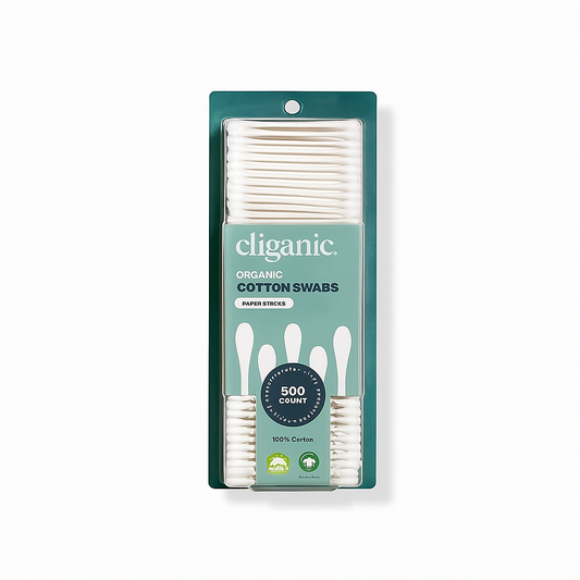 Cliganic Organic Cotton Swabs, 500 Count