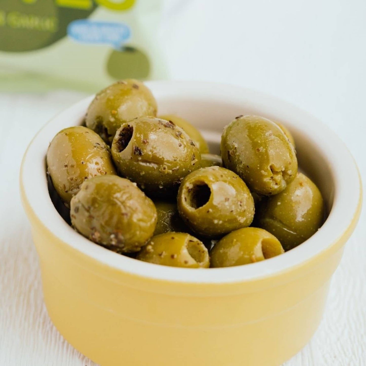 Oloves Basil & Garlic Pitted Green Olives, 1.1 oz