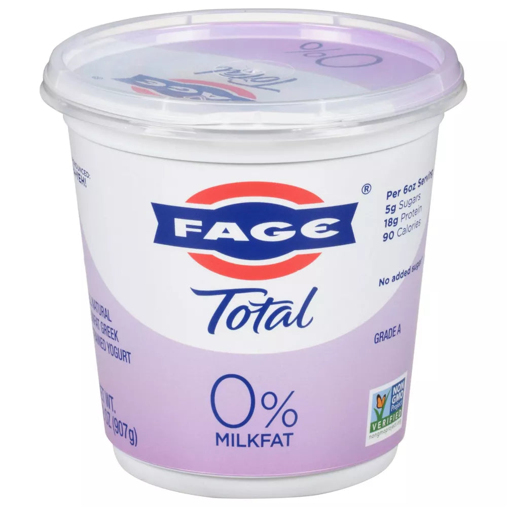 FAGE Total 0% Milkfat Plain Greek Yogurt, 32 oz